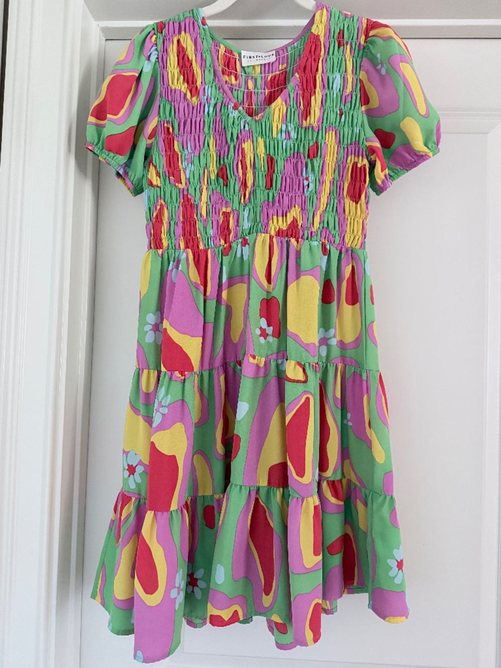 First Love by Lovelyn Smocked Tiered Dress- Size Small